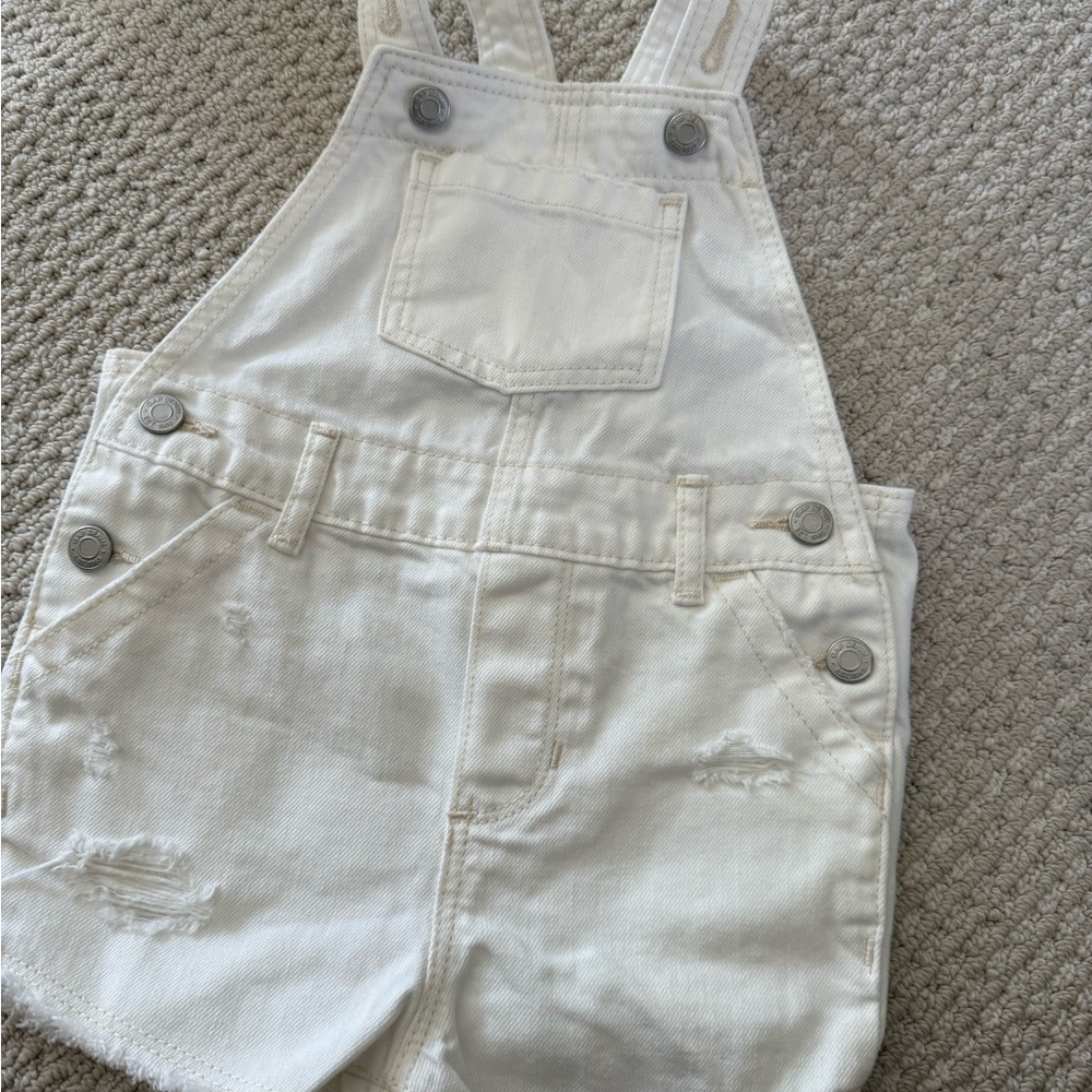 Gap Kids White Denim Overalls